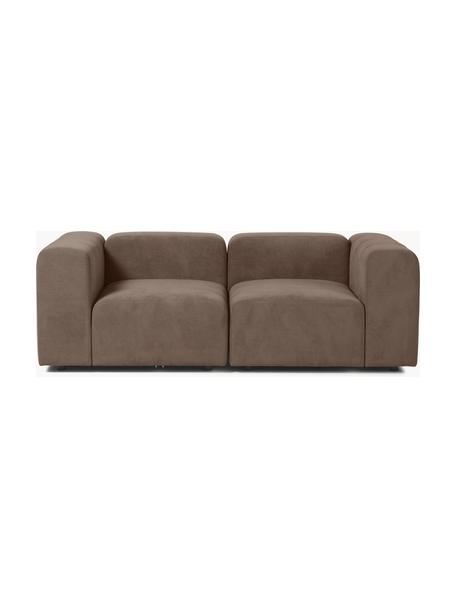 Modulares Sofa Lena (3-Sitzer), Bezug: Webstoff (88% Polyester, , Gestell: Kiefernholz, Schichtholz,, Füße: Kunststoff, Webstoff Dunkelbraun, B 209 x T 106 cm