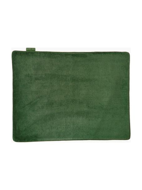 Couverture en velours côtelé pour chien Relax, tailles variées, Vert foncé, larg. 60 x long. 80 cm