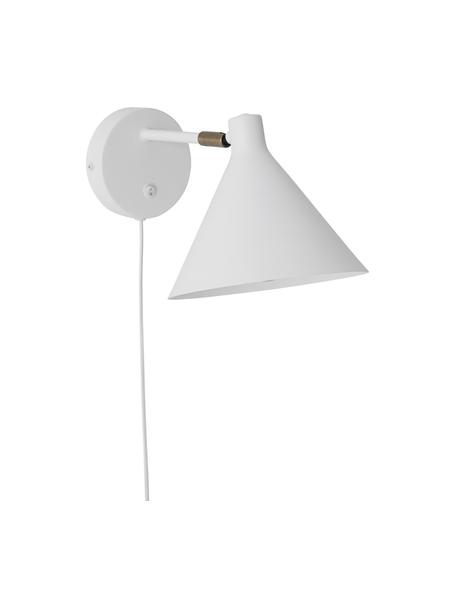 Wandlamp Jordan met stekker, Lampenkap: gecoat metaal, Wit, B 20 x D 31 cm
