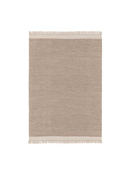 Tapis en laine à franges tissé main Kim, 80 % laine, 20 % coton

Les tapis en laine peuvent perdre des fibres lors des premières semaines et des peluches peuvent se former, ce phénomène est naturel et diminue à mesure de votre usage et du temps, Beige, blanc crème, larg. 80 x long. 120 cm (taille XS)