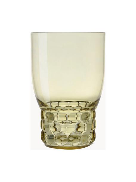 Wassergläser Jellies mit Strukturmuster, 4 Stück, Kunststoff, Hellgrün, transparent, Ø 9 x H 13 cm, 460 ml