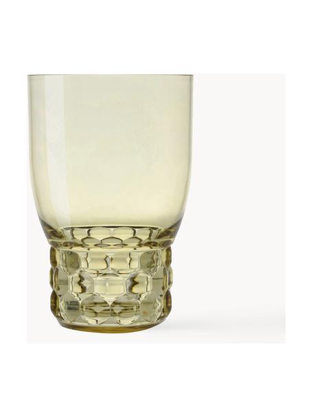 Vasos con relieves Jellies, 4 uds., Plástico, Verde claro, Ø 9 x Al 13 cm, 460 ml