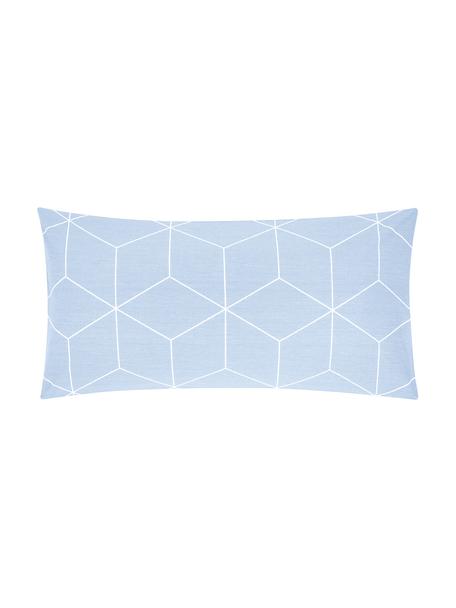 Bavlněný povlak na polštář s grafickým vzorem Lynn, 2 ks, Světle modrá, krémově bílá, Š 40 cm, D 80 cm