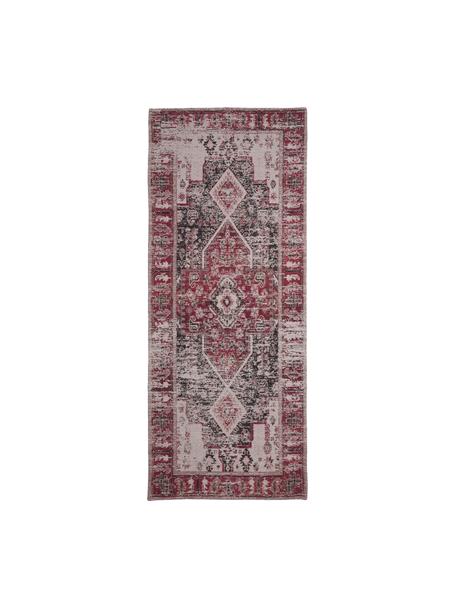 Tapis de couloir en chenille vintage Toulouse, Tons rouges, larg. 80 x long. 200 cm