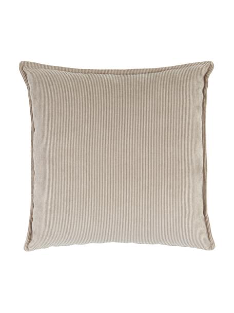 Sofa-Kissen Lennon in Beige aus Cord, Bezug: Cord (92% Polyester, 8% P, Cord Beige, 60 x 60 cm
