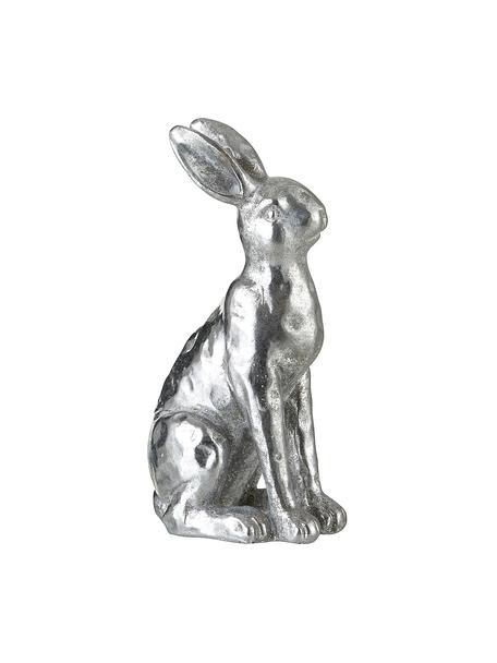 Lapin de Pâques décoratif argenté Hare, Plastique, Couleur argentée, larg. 8 x haut. 15 cm