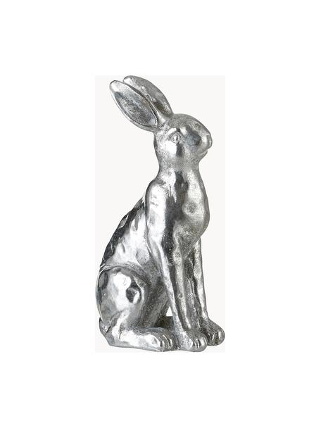 Deko-Objekt Hase, Kunststoff, Silberfarben, B 8 x H 15 cm