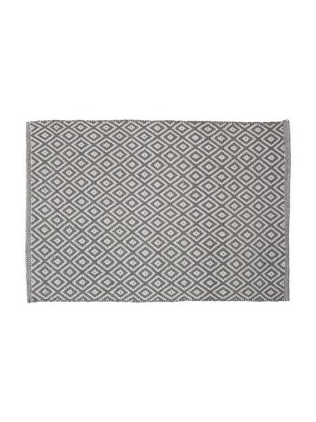 Badvorleger Erin im Boho Style, Grau/Weiß, 100% Baumwolle, Grau, Weiß, B 60 x L 90 cm
