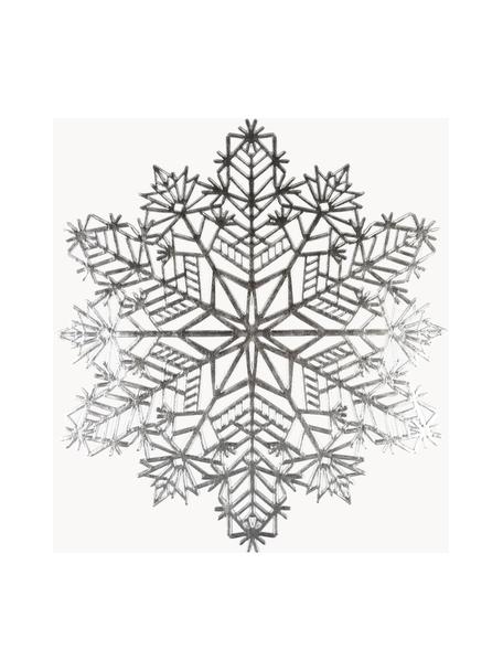 Sneeuwvlok placemats Snowflake in zilver, 2 stuks, Kunststof (PCV), Zilverkleurig, Ø 38 cm