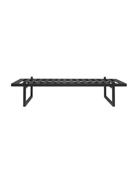 Bedframe Minimal van eikenhout, Eikenhout, FSC-gecertificeerd, Eikenhout, zwart gelakt, B 70 x L 200 cm