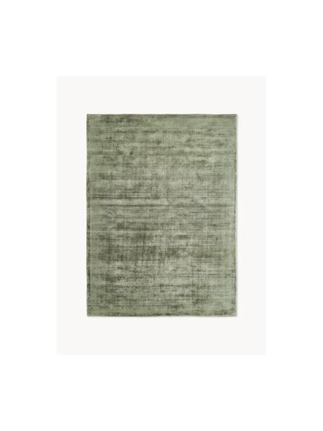 Tapis en viscose tissé main Jane, Vert foncé, larg. 300 x long. 400 cm (taille L)