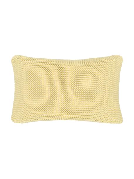 Pletený poťah na vankúš z organickej bavlny Adalyn, 100 % organická bavlna, certifikát GOTS, Svetložltá, Š 30 x D 50 cm