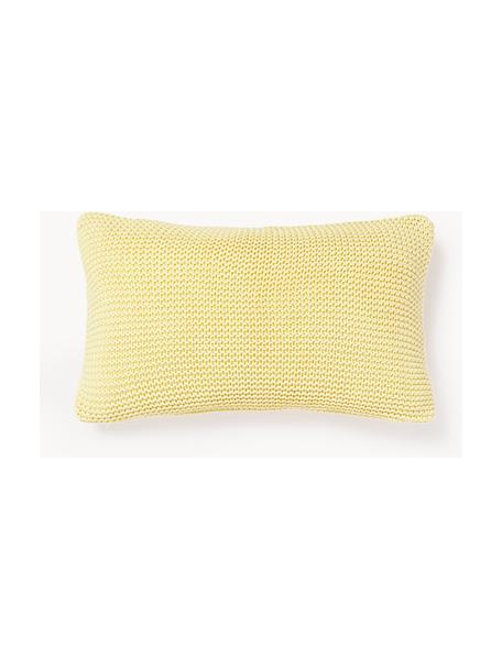 Funda de cojín de punto de algodón ecológico Adalyn, 100% algodón ecológico con certificado GOTS, Amarillo claro, An 30 x L 50 cm