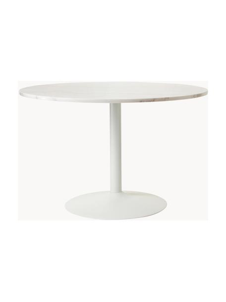 Tavolo ovale in marmo Miley, 120 x 90 cm, Struttura: metallo verniciato a polv, Bianco marmorizzato, Larg. 120 cm