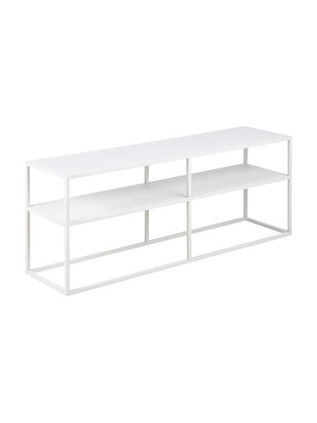 Metalen tv-meubel Neptun met plank, Gepoedercoat metaal, Wit, B 120 x H 46 cm