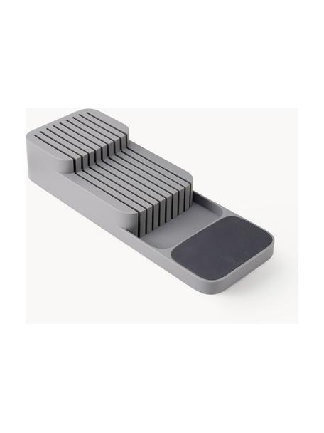 Organizer per coltelli in plastica DrawerStore, Polipropilene, Grigio, Larg. 14 x Alt. 7 cm