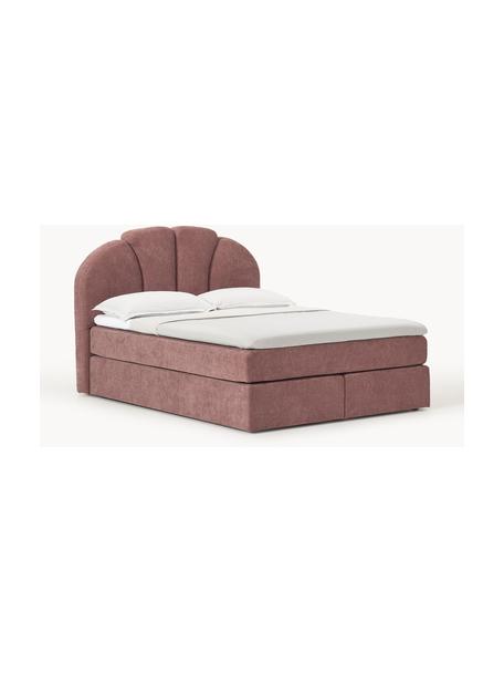 Boxspringbett Romia, Bezug: 100 % Polyester Der strap, Matratze: 7-Zonen-Taschenfederkern, Füße: Massives Birkenholz Diese, Webstoff Mauve, B 160 x L 200 cm, Härtegrad H2