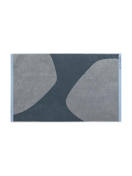 Badvorleger Rock mit abstraktem Muster aus Bio-Baumwolle, 100% Bio-Baumwolle, Blau, Grau, 50 x 80 cm