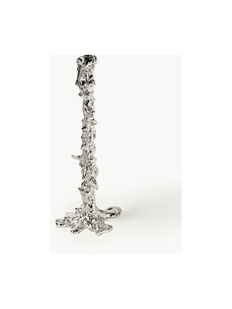 Candelabro in metallo Drip, Metallo rivestito, Argentato, Larg. 22 x Alt. 50 cm