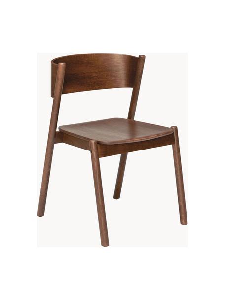 Chaise en bois Oblique, Bois de hêtre, placage en bois de chêne, bois de chêne, Bois de chêne, foncé, larg. 55 x prof. 51 cm