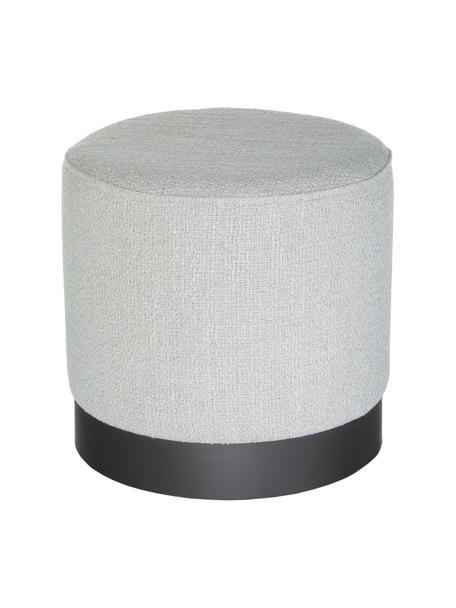 Bouclé-Hocker Orchid, Bezug: Bouclé (70% Polyester, 20, Rahmen: Sperrholz, Sockel: Metall, pulverbeschichtet, Bouclé Hellgrau, Schwarz, Ø 38 x H 38 cm