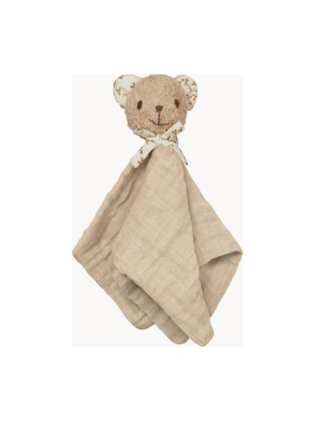 Muchláček z organické bavlny Bear, Béžová, tlumeně bílá, Š 35 cm, D 35 cm