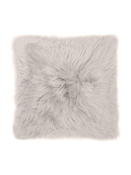 Housse de coussin en peau de mouton Oslo, lisse, Beige, larg. 40 x long. 40 cm