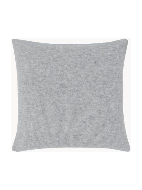 Housse de coussin 40x40 cachemire à fine maille Viviana, 70 % cachemire, 30 % laine de mérinos, Gris clair, larg. 40 x long. 40 cm