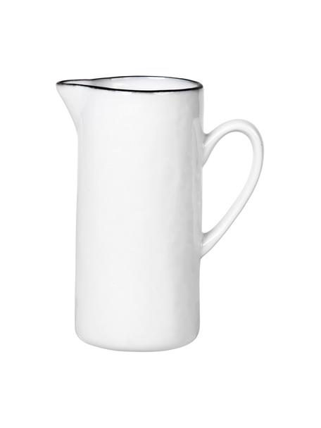 Pot à lait porcelaine avec bord noir Salt, 400 ml, Porcelaine, Blanc, noir, Ø 6 x haut. 12 cm, 400 ml