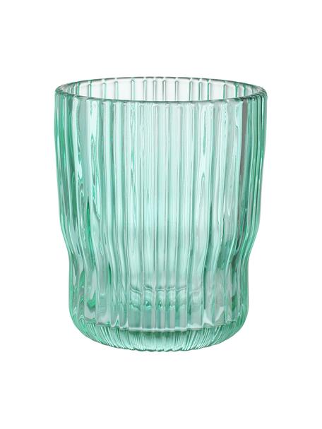 Vasos con relieve Chelsea, 6 uds., Vidrio, Verde menta, Ø 8 x Al 10 cm, 250 ml