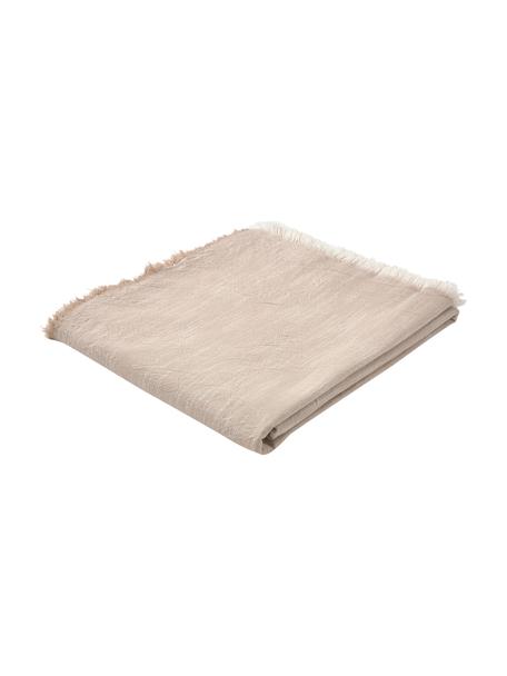Bavlněný ubrus s třásněmi Ivory, 100 % bavlna, Béžová, Pro 6 - 10 osob (Š 145 cm, D 250 cm)