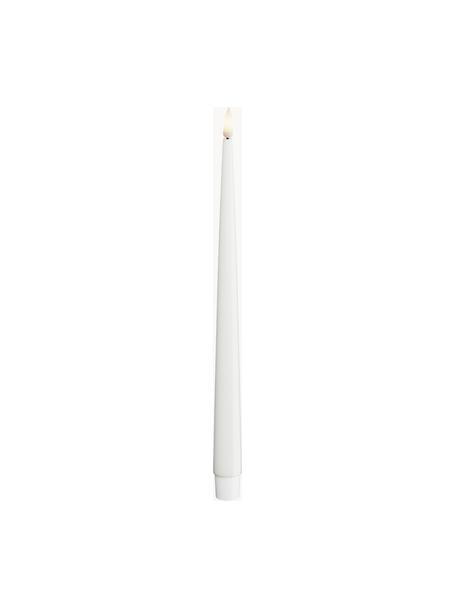 Ručne vyrobené dlhé LED sviečky Real Flame, V 28 cm, 2 ks, Plast so živicovým povrchom, Biela, V 28 cm