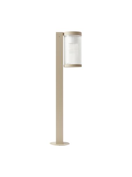 Lámpara de pie regulable para exterior Coupar, Estructura: aluminio recubierto, Beige, Ø 14 x Al 80 cm