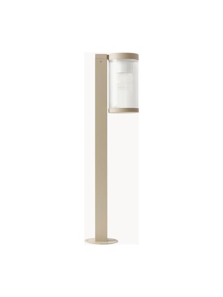 Lámpara de pie regulable para exterior Coupar, Estructura: aluminio recubierto, Beige, Ø 14 x Al 80 cm