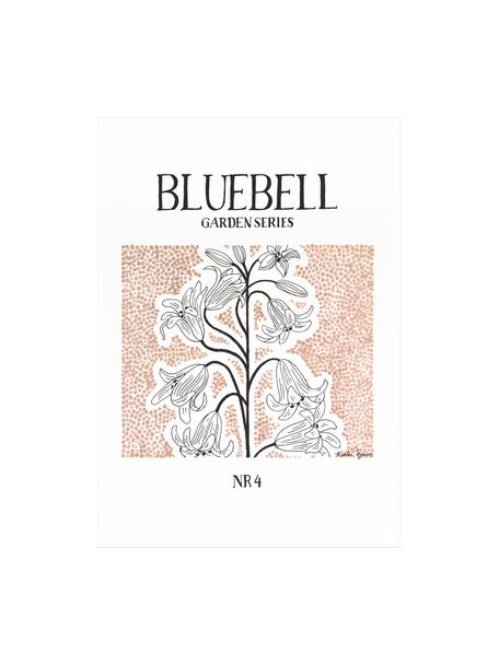 Poster Bluebell, Stampa digitale su carta, 300 g/m², Beige, bianco, Larg. 18 x Alt. 24 cm