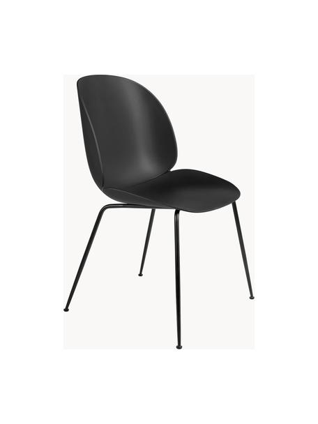 Tuin kunststoffen stoel Beetle, Zitvlak: kunststof, weerbestendig, Poten: gecoat staal, Mat zwart, B 56 x D 58 cm