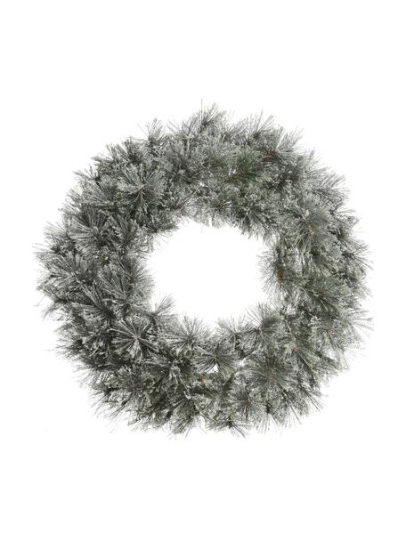 Ghirlanda natalizia innevata Carol Ø63 cm, Struttura: metallo, Verde, bianco, Ø 63 x Prof. 20 cm