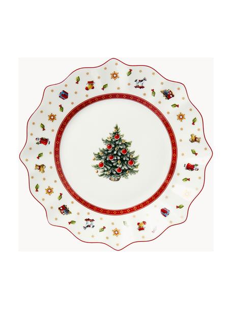 Platos postre de porcelana Delight, 2 uds., Porcelana Premium, Rojo y blanco estampado, Ø 24 cm