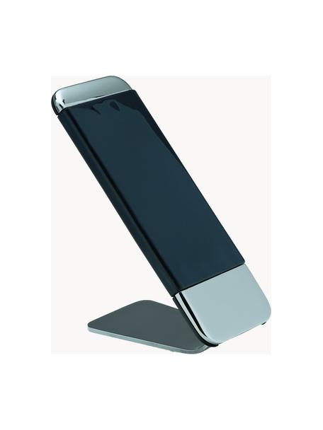 Soporte teléfono móvil de acero inoxidable Grip, Acero inoxidable recubierto, Plateado, negro, An 14 x Al 6 cm