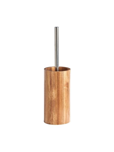 Toilettenbürste Wood aus Akazienholz, Behälter: Akazienholz, Griff: Edelstahl, Braun, Ø 10 x H 36 cm