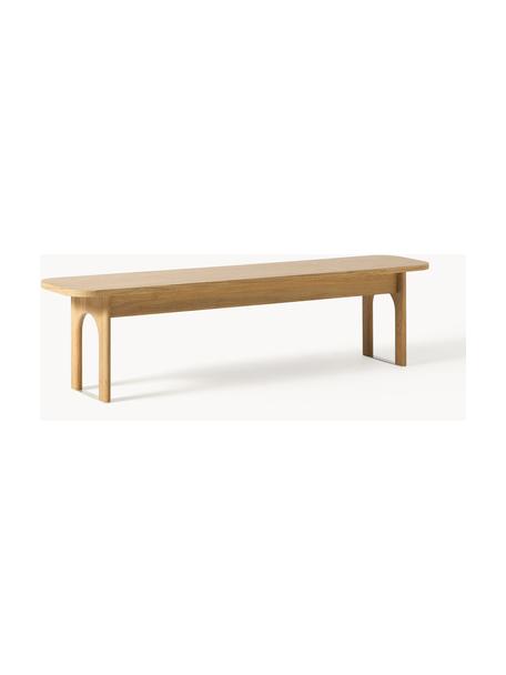 Zitbank Apollo, Zitvlak: gelakt eikenhoutfineer, Poten: eikenhout (FSC-gecertific, Gelakt eikenhout, B 180 x D 37 cm