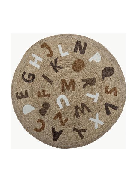 Tapis rond en jute pour enfant Dinne, 100 % jute, Tons bruns, Ø 130 cm (taille M)