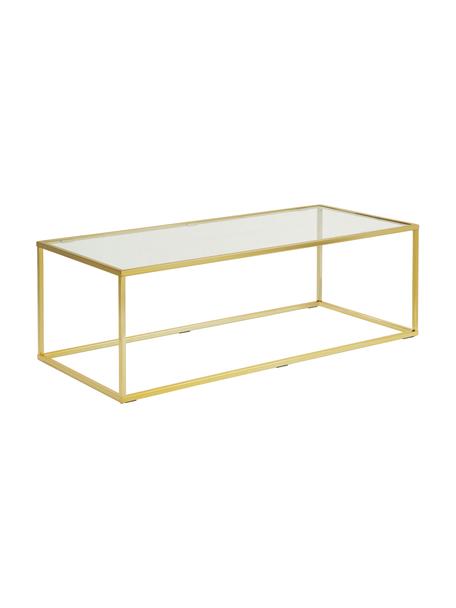 Table basse en verre Maya, Transparent, couleur dorée, larg. 110 x prof. 50 cm