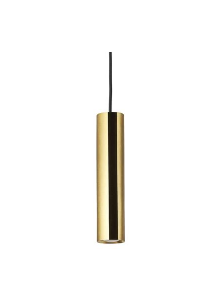 Kleine hanglamp Paris in goudkleurig, Lampenkap: gecoat staal, Baldakijn: gecoat staal, Goudkleurig, Ø 6 x H 28 cm