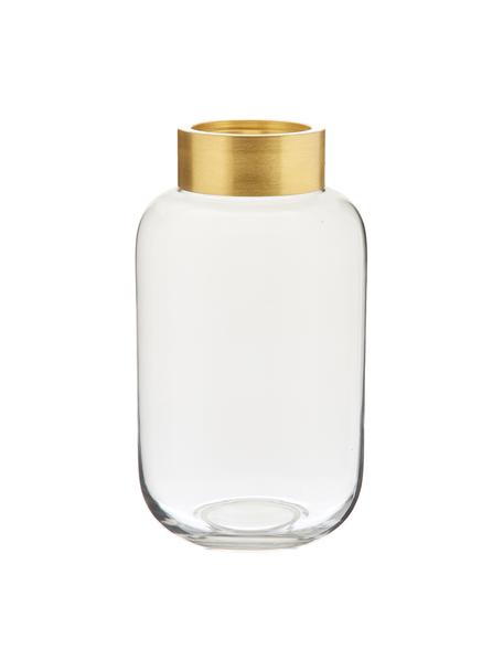 Vaas Lori, Vaas: glas, Vaas: transparant. Voetstuk: mat goudkleurig, Ø 16 x H 29 cm
