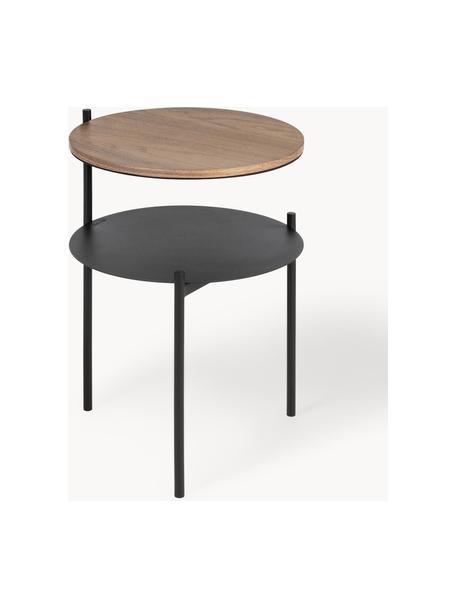 Mesa auxiliar de madera Tu, Tablero: fibras de densidad media , Estructura: acero con pintura en polv, Madera oscura, negro, Ø 40 x Al 52 cm