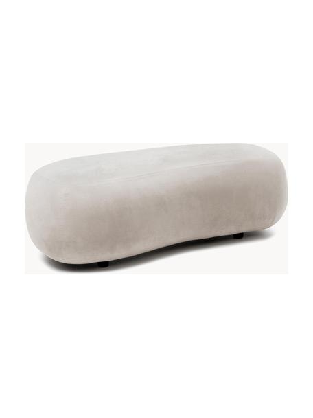 Puf tapizado Alba, Tapizado: 97% poliéster, 3% nylon A, Estructura: madera de abeto maciza, m, Patas: plástico, Tejido blanco crema, An 130 x F 62 cm