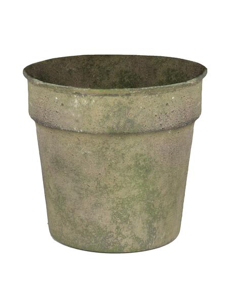 Mała osłonka na doniczkę Antique, Stal powlekana, Zielony, beżowy, Ø 13 x W 11 cm