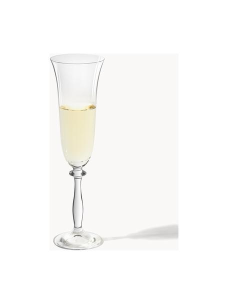 Champagneglazen Lacey, 4 stuks, Glas, Transparant, Ø 8 x H 20 cm, 195 ml