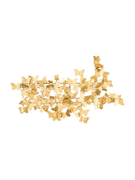 Nástenná dekorácia s patinou Butterfly, Kov, Odtiene zlatej, Š 104 x V 62 cm